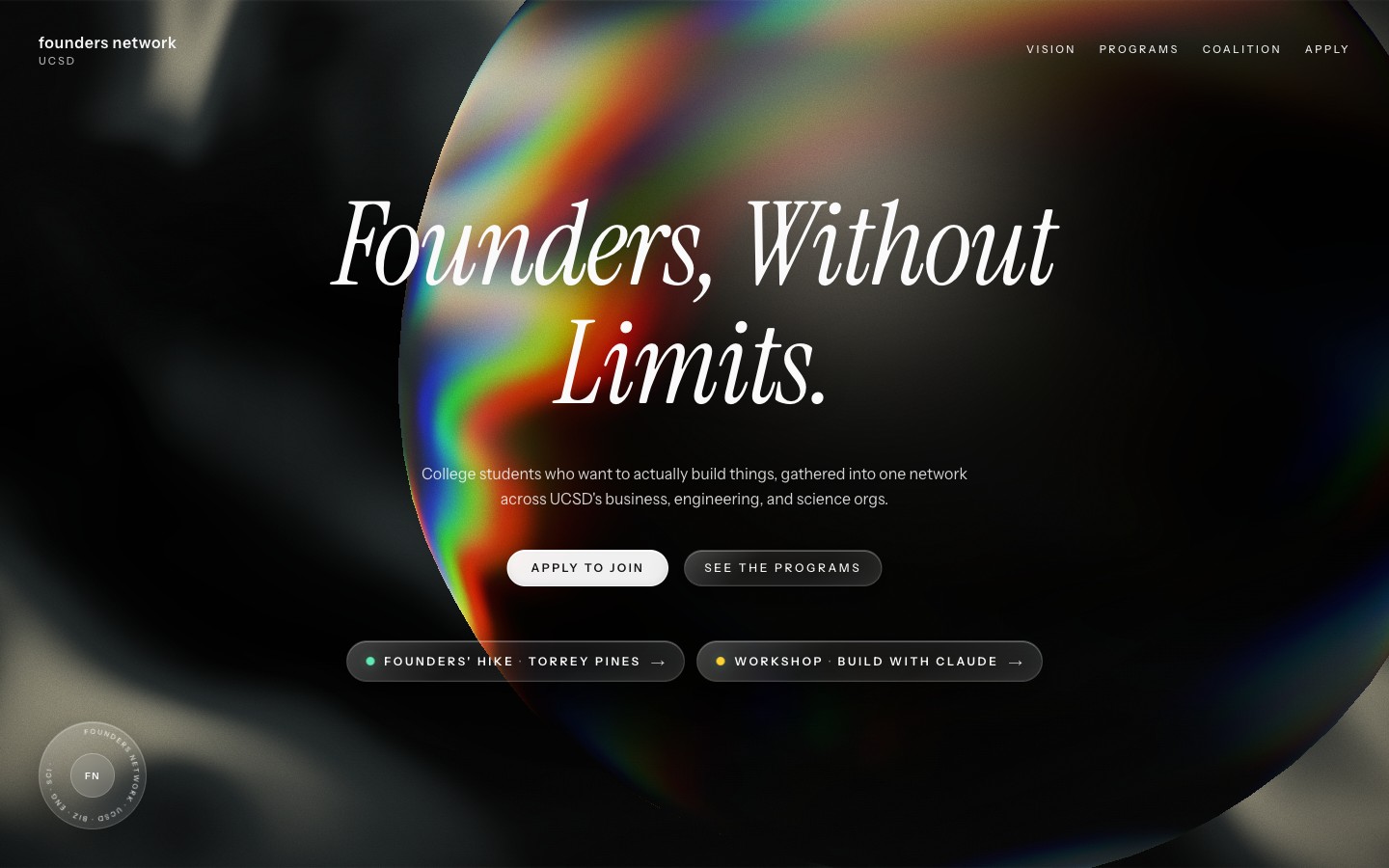 UCSD Founders Network website
